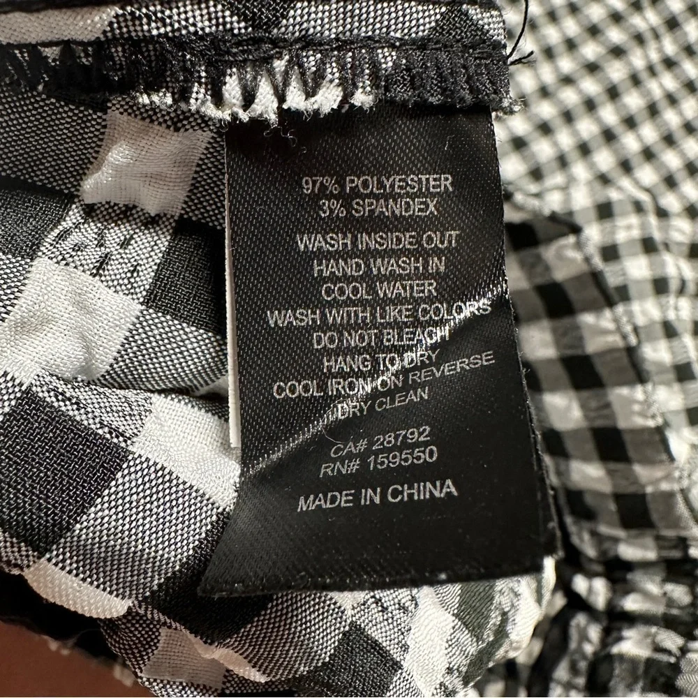 Maison D’Amelie Gingham Plaid Ruffle Skirt Seersucker Lightweight Women’s size 2 - Picture 8 of 11